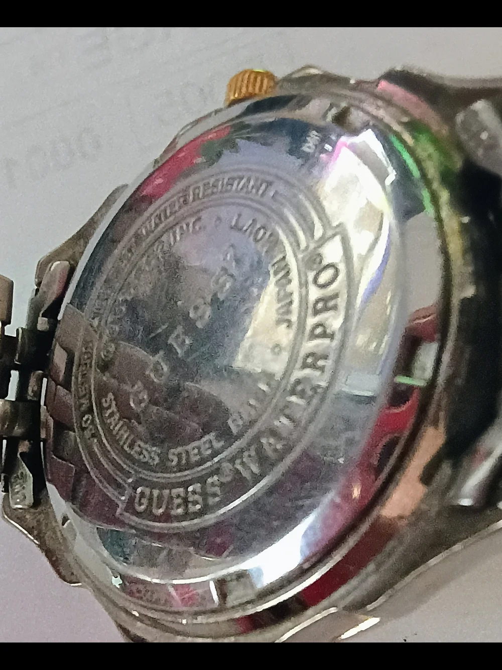 GUESS Two-Tone Gold and Silver Men's Chronograph Watch with White Dial